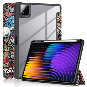Xiaomi Pad 7 �P�[�X �w�ʓ��� Xiaomi Pad 7 Pro �P�[�X �N���A �C���X�g ��� �y�����[�\ Android �V���I�~ Pad7 Pro �����P�[�X �J�o�[ �O�܂�X�^���h �I�[�g�X���[�v�@�\ �ϏՌ� �y�� ������ ����