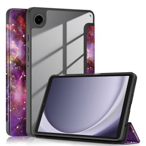 Galaxy Tab A9 8.7�C���` �P�[�X �w�ʓ��� �N���A �C���X�g ��� �v�����g �M�����N�V�[ Tab A9 �J�o�[ �����P�[�X �N���A�P�[�X �O�܂�X�^���h �I�[�g�X���[�v�@�\ �ϏՌ� �y�� ������ ���