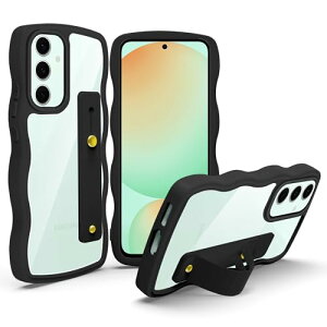 Galaxy S24 FE �P�[�X �X�^���h�@�\ SCG30 �J�o�[ �X �M�����N�V�[S24FE�}�z�P�[�X �ϏՌ� ���� �y�� ���^ ������� �l�C �X�g���b�v�z�[�� (�u���b�N)