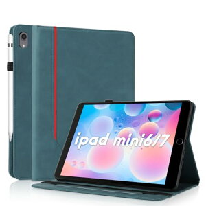 iPad Mini 7 (A17 Pro 2024) / iPad Mini6 �P�[�X 2021 8.3�C���` ��7 / 6���� �ϏՌ� PU���U�[ �J�o�[ Apple Pencil ���[�\ �I�[�g�X���[�v / �E�F�C�N�@�\�y�� �V���v�� �r�W�l�X�� �J�[�h�|�P�b�g �X�^���h�P
