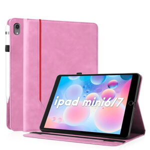 iPad Mini 7 (A17 Pro 2024) / iPad Mini6 �P�[�X 2021 8.3�C���` ��7 / 6���� �ϏՌ� PU���U�[ �J�o�[ Apple Pencil ���[�\ �I�[�g�X���[�v / �E�F�C�N�@�\�y�� �V���v�� �r�W�l�X�� �J�[�h�|�P�b�g �X�^���h�P