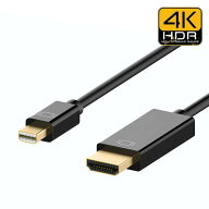 ミニ ディスプレーポート Mini DisplayPort 変換 HDMI 4K対応 1.8m ブラック 1080P 変換ケーブル フルHD …