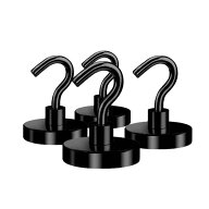 【強力磁石でズレ落ちない！浮かせる収納】 マグネットフック 超強力 20mm 4個 セット ブラック 磁石 金…