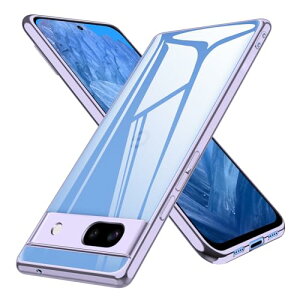 Google Pixel 8a ケース クリア ピクセル8a スマホケース 透明 ソフト tpu Pixel8a カバー 薄型 背面クリア 紫 ストラップホール付き 軽量 耐衝撃 ライトパープル 送料無料