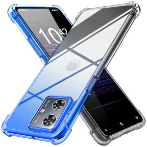 Moto G64 5G 用 ケース Moto G64y 5G 用 ケース クリア 薄型 グラデーション色 ケース 軽量 tpu 耐衝撃 スマホケース 透明 おしゃれ 黄変防止防塵一体型 人気 モトローラ モト G64 5G 用 携帯カバー ブル