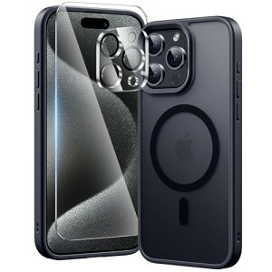 3in1 for iPhone 15 Pro P[X MagSafeΉ [KXtB1+Jی1 ]}bgGobNJo[ ϏՌXgbvz[tACtH15proP[X 6.1C` }bgubN 