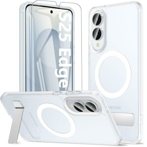 [2025�V�o��]Galaxy s25 edge �P�[�X MagSafe�Ή� �X�^���h&9H�����K���X�t�B�����t�� �}�O�l�b�g���� ���� �ϏՌ� �w��h�~ ���΂ݖh�~ ���C�����X�[�d�Ή� �X�}�z�P�[�X ������� �l�C �M�����N�V