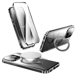 MagSafeΉ iPhone 15 Pro P[X SʃJo[ 9HKXt  }Olbg Ot X^h@\ 360°Sʕی cΉ ACtH 15v  P[X JYی S NA