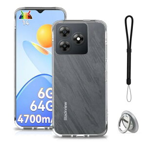 Blackview Wave8 / Wave8C �P�[�X �J�o�[ �X�^���h�t�� �p�x�����\ �ԍڃz���_�[�Ή��X�}�z�P�[�X �X�g���b�v�t�� �y�� �\�t�g TPU �N���A �����₷�� �w��h�~ �ϏՌ� ���ϖh�~ ��������