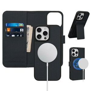 iPhone 16 Pro P[X 蒠^  3in1 }OlbgE MagSafeΉ CX[dΉ X^h@\t J[h[ RFIDubN PUU[ ϏՌ Sʕی rWlXp ubN 6.3C`Ή