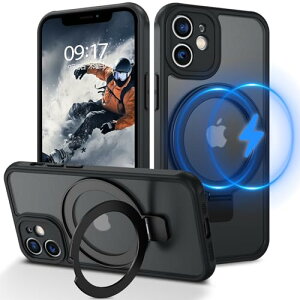 iPhone 12 Mini P[X MagSafeΉ ACtH12mini P[X }Olbg X^h@\ 0-120°J\ }bg ϏՌ iPhone12 mini P[X wh~ ̌^ ^ TPUP[X ԍڃz_[Ή C