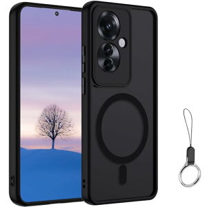 OPPO Reno11 A ケース 半透明のデザイン Magsafe 対応 マグネット 搭載 ワイアレス充電 マット感ケース ハイブリット TPUバンパー PCマイクロドット加工 耐衝撃 黄ばみなし 指紋防止 擦り傷防止 OPPO