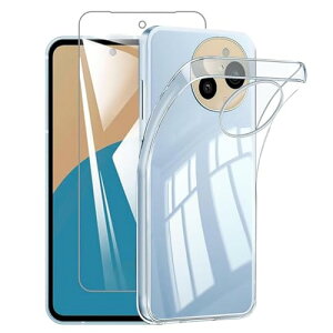 AQUOS sense9 ケース ガラスフィルム付き アクオスセンス9 カバー SH-53E クリア 耐黄変 落下防止 耐衝撃 ワイヤレス充電対応 TPU 柔軟 スマホケース アクオスセンス9 ケース 送料無料