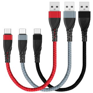 USB C ケーブル 30センチ 3本 C型 急速充電ケーブル Galaxy A 20 A 51 S 10 + S 9 S 8 Plus LG G 6 MacBook Air iPad Pro Pixel 2 XL 互換性がある 送料無料