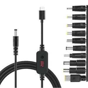 USB Type C PD P[u 1.2m ϊvOt 5.5x2.5mm LED\ \d 5V-9V-12V-15V-20V P[u }[d Type-C to DC A_v^[P[u dRlN^ [d 60w 3A @ gѓdb ^ub