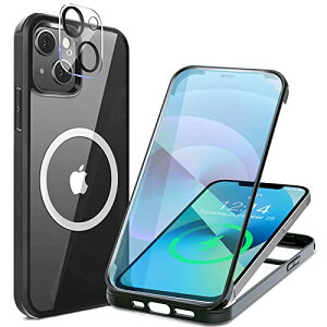 iPhone 13 Mini �P�[�X �N���A ���ʋ����K���X 360°�S�ʕی� [MagSafe�Ή�] [�J�����t�C������] [�s�q�^�b�`] �}�O�Z�[�t ���C�����X�[�d�Ή� �擾 �ϏՌ� �A�C�t�H�� 13 Mini���� �}�O�Z�[�t �P�[�X