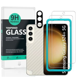 Galaxy S24+ / S24 Plus 5G 6.7 �ی�t�B���� �K���X�t�B���� �d�x 9H �����K���X �J���������Y�v���e�N�^�[ 1 ���t�� �w�ʃJ�[�{���t�@�C�o�[�t�B���� 1 �� ���h�~ ��������