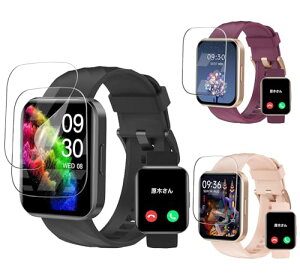 RUIMEN 1.85�C���` �t�B���� �t���ی�t�B���� 24���Ԏ����C���Z�p ������ �����x ��U�h�~ ���˒ጸ �w��h�~ TPU���_�炩�� �X�}�[�g�E�H�b�` Smart Watch 1.85�C���` �ی�t�B���� [3������] ������