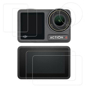 DJI Osmo Action 4 フィルム (6枚) ガラスフィルム 全面 保護フィルム 強化ガラス フィルム カメラ保護 レンズカバー 対応 送料無料