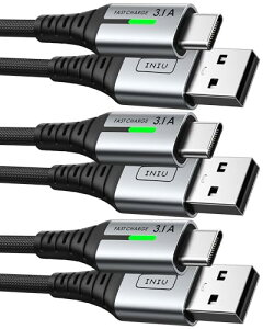 USB C P[u (3{Zbg 0.5m+2m+2m) USB A & USB C QC 3.1A }[d ϋv f[^] ϋviC҂ ^CvC [dP[u iPhone 16 15 Pro Max Plus MacBook Air iPad Mini Samsung Galaxy Sony Google Pixel X