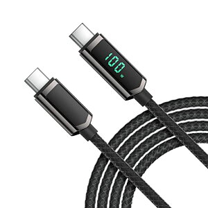 USB C P[u 2m 100W iC҂ CP[u LEDfBXvCt lphone 15 lPad Mini / Air / Pro MacBook Pro Samsung Galaxy S22 / S10 Pixel LG (2m ubN) 