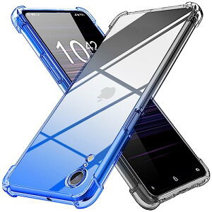 iPhone XR ケース クリア 薄型 グラデーション色 ケース 軽量 tpu 耐衝撃 スマホケース 透明 おしゃれ 黄変防止防塵一体型 人気 アイフォン XR用 携帯カバー ブルー / ブラック 送料無料