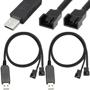 USB �I�X �f���A�� 4 �s�� �I�X PC �t�@�� �R�l�N�^ �P�[�u�� �t���X�s�[�h 12V �X�e�b�v�A�b�v USB A �f���A�� 3�s�� / 4�s�� �X���[�u�t���d���A�_�v�^ �P�[�u�� (50cm / 20 �C���` 2 �p�b�N) ������