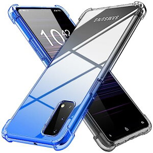 Galaxy S20 5G ケース クリア 薄型 グラデーション色 ケース SC-51A / SCG01 軽量 tpu 耐衝撃 スマホケース 透明 おしゃれ 黄変防止防塵一体型 人気 ギャラクシー S20 携帯カバー ブルーブラック 送料無