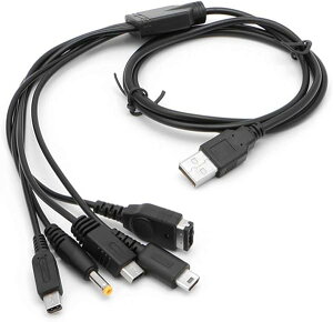 USB �[�d�P�[�u�� 1.2m �u���b�N 5in1 �݊��i �j���e���h�[ New 3DS(XL / LL) 3DS(XL / LL) 2DS DSi(XL / LL) GBA SP Wii U PSP 1000 / 2000 / 3000�ɑΉ��[�d�P�[�u�� 5in1 ���@�\�[�d�P�[�u�� �}���[�d ���ϋv �f���h�~�}