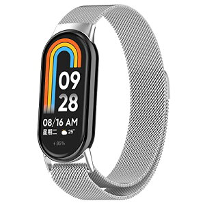 Xiaomi Smart Band 8 / 9 �ւ��o���h �V���I�~ �X�}�[�g�E�H�b�` 8 / 9 �����o���h �X�e�����X �}�O�l�b�g ���͂Ȏ� �X�|�[�c �X�g���b�v �x���g �������� �ʋC ���b�V�� �����Y ���f�B�[�X �V���o�[ 
