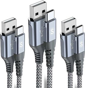 USB Type C P[u 2m / 3{Zbg USB C & USB A 3.1A USB C }[d ^Cvc [dP[u iPhone16 / iPhone 15 Pro MAX iPad Pro Samsung Galaxy S25 / S24 / S23 / S22 / S21 Sony Xiaomi Huawei Pixe usb type c@Ή (D) 