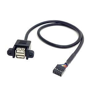 USB2.0 A�^�C�v ���X �}�U�[�{�[�h 9�s�� �w�b�_�[�P�[�u�� 50cm �X�^�b�J�u���f���A�� with Screw�p�l���� ��������