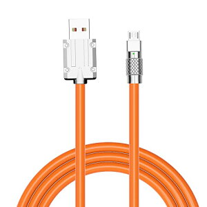 Micro USBケーブル 急速充電 高速データ転送 1M マイクロUSB 充電ケーブル シリカゲル 柔かい 断線防止 microUSB端子のスマートフォンとタブレットPCに対応 100cm オレンジ色 送料無料