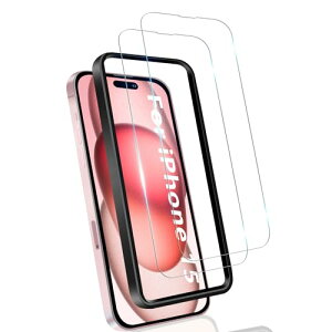 iPhone 15 KXtB iPhone15 یtB 6.1inch Ή KX ߗ dx9H CA[ ϏՌ Uh~ x KChgt \tȒP ACtH 15Ή 2 