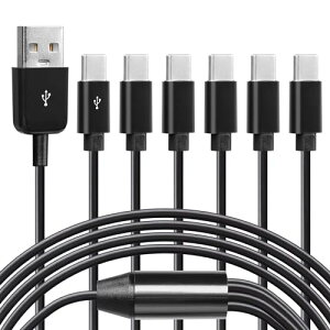 USB 1�I�X 6�I�X USB C �X�v���b�^ Y�P�[�u�� Type C Y�X�v���b�^�[ U�f�B�X�N �L�[�{�[�h �}�E�X�̃f�[�^�]�� ��d�̓t�@���Ȃǂ�USB�f�o�C�X�̓d���������T�|�[�g1.5M ��������