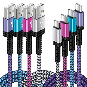 USB Type C P[u 0.5m + 0.91m + 1.5m + 1.83m 4{ *4F iPhone 16 15[dP[u 3A }[d QC3.0Ή ^Cvc[dP[u ϋv iC Galaxy A35 S24 Ultra A55 Motorola Moto G Stylus 5G 2024̑Android USB C@