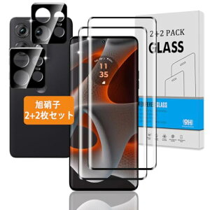 Motorola Edge 50 Pro / 50S Pro �K���X�t�B���� + �J�����t�B���� �d�x9H 2+2���Z�b�g �Ή� Motorola Edge 50S Pro / 50 Pro �t�B���� �����K���X �t�� �ی�t�B���� 3D Touch�Ή� �����ߗ� �C�A�[�� �����^ ��U�h