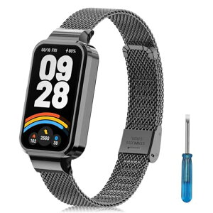 Xiaomi Smart Band 9 Active / Xiaomi Redmi Smart Band 3 �����x���g �X�e�����X�`�[�� �����o���h �����o���h �ւ��X�g���b�v �h�K �X�e�����X�o���h �����ȒP �r�W�l�X�� �o���h �j�����p (�u���b�N) ����