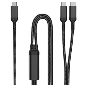 USB Type C P[u 2in1 }[d 100W PD f[^] USB C to USB C P[u iPhone 16 / 15 GalaxyS22 / S21 MacBook Air/Pro iPad/Google Pixel 6/Pixel 5  (1.5m ubN) 