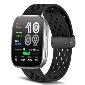 Amazfit Bip 6 �o���h 22mm ���� �V���R�� �}�O�l�b�g�t�� �X�|�[�c�o���h �ւ��X�g���b�v �����x���g �_�炩�� �ʋC�� �����ȒP �y�� �������₷�� �j���� Amazfit Bip 6 (�u���b�N ) ��������