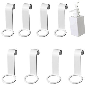 お風呂ラック 吊り下げ ボトルホルダーフック 8点セット シャンプーボトルフック 浴室 フックホルダー 省スペース 穴あけ不要 取り付け簡単 洗面所/お風呂/浴室収納 ディスペンサーボトル