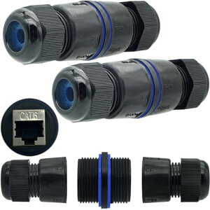 防水 RJ45 カプラー シールドメス-メス 防水イーサネットカプラー lanケーブル 延長コネクタ 防水LANコネクタ 屋外LANケーブルコネクタ CAT.6E/CAT.6/CAT.5E/CAT.5 用 lanケーブル 延長コネクタ(2 個)