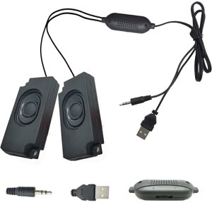 ミニスピーカー 3W 8 オーム 重低音スピーカー 3w 8 オーム 5V USB 電源ポート 3.5mm オーディオポート ケーブル長さ 1.5m コンピューター カーオーディオ テレビ機器 その他の電子機器に適してい