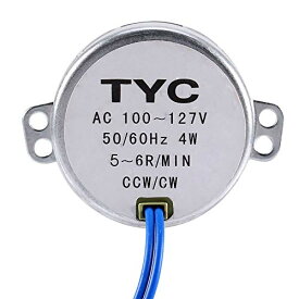 AC 100-127V 同期モーター ギヤードモーター 50 / 60Hz周波数 CW/CCW 4W 5-6RPM / MIN 50TYC 汎用モーター