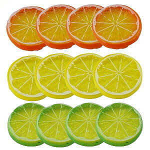 人工レモン スライス リアル プラスチック レモンスライス 撮影 DIY 使用 フルーツ模型 食玩 パーティー キッチン ウエディング レストラン 装飾 12個セット 送料無料