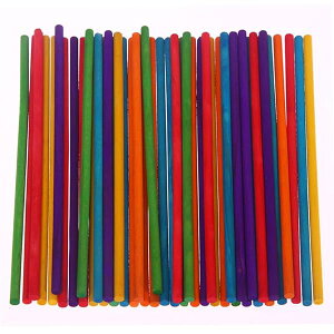 木製スティック 丸 木の棒 長さ10cmDIY工芸に使用されるカラー木製棒 学校プロジェクト ケーキポップ棒 Skewer マシュマロ 工芸棒天然棒DIY工芸木建築模型装飾に使用される天然丸太 50個入り 送