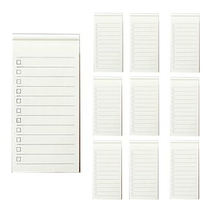 メモ帳 ノート ToDoリスト やることリスト スケジュール クラフト 方眼 コンパクト 小さめ タスク 管理 ミニ手帳 50ページ (7cm x 14cm) 10冊セット