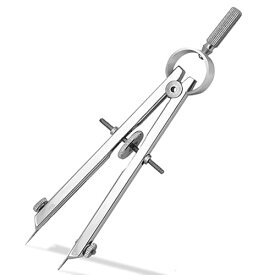 コンパス DIY革工芸 製図用具 スプリング 両針 ディバイダー 金属 回転 デバイダーカリパス ネジコンパス 製図 計量ゲージ 線引き （シルバー） 送料無料