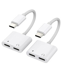 ^Cvc CzWbN ϊ 2in1  イ[d  A_v^ (2pbN) Apple iPhone15 Pro Max Plus Ipad I[fBI USB C DAC A_v^[ wbhtH ڑ P[u RlN^ Type-c Aux }