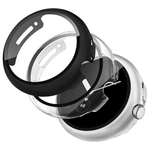 Google Pixel Watch 3 / 2 / 1 Jo[ 41mm Rp`uO[O Pixel EHb` P[X Sʕی ȒP ϏՌ (ubN Vo[ gXyAg) [3FZbg] 